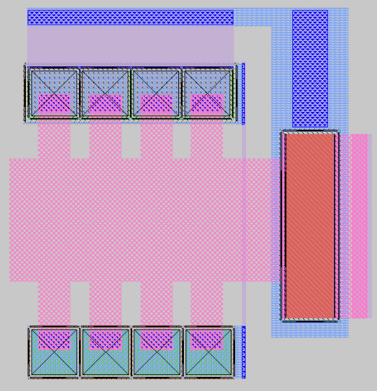 LVS and DRC clean layout of the secondary ESD cell